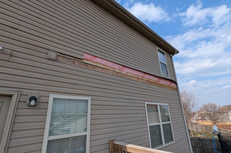 damaged siding, not up to current building codes